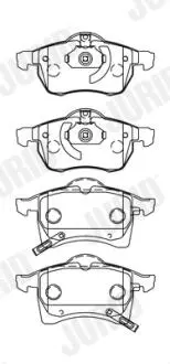 Гальмівні колодки пер. Opel Astra F/G/H/Zafira A/B 94- (ATE) Jurid 571975J