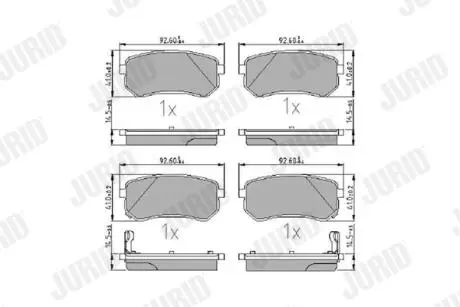Гальмівні колодки зад. Hyundai Accent/Kia Rio/Ceed 05- (mando) Jurid 572527J