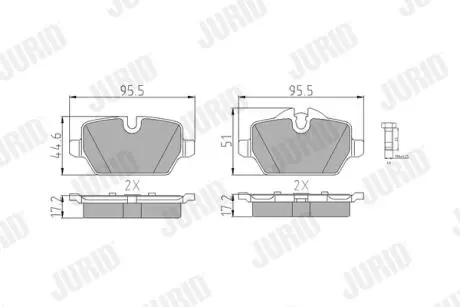 Гальмівні колодки зад. BMW 1 (E81)/3 (E90/E91) (TRW) Jurid 573136J
