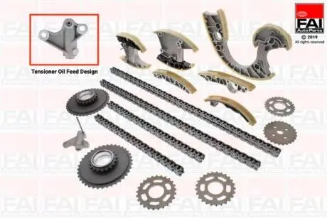 VW К-кт цепи ГРМ Audi A4/6/8,Q7,Touareg 2.7/3.0TDI 04- FAI TCK220NG