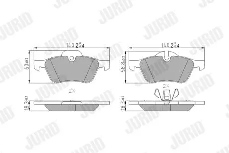 BMW Тормозные колодки передние Mini Cooper,One 01- Jurid 571992J