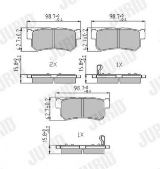 SSANGYONG Тормозн.колодки задн.Rexton,Kyron,Actyon Jurid 573377J