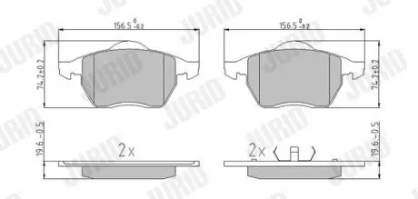 Колодки тормозные передние SHARAN,FORD GALAXY 95- Jurid 571900J