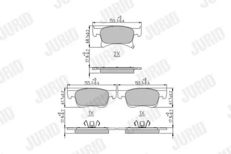 OPEL Колодки торм. пер. Corsa E 1,0-1,4 14-, Adam Jurid 573657J