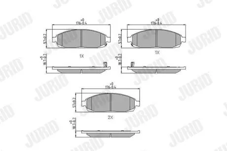 JEEP Тормозные колодки передн.Grand Cherokee 05- Jurid 573340J