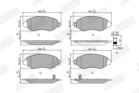 FORD Тормозные колодки передние TRANSIT 00- Jurid 573015J