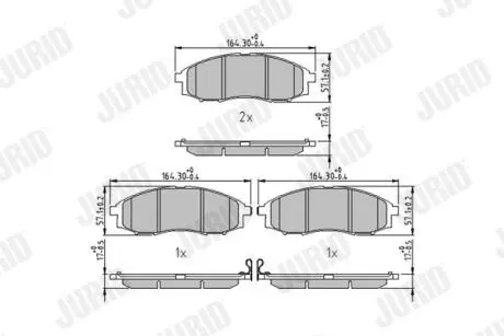 NISSAN Тормозные колодки передн. Navara 02- Jurid 572551J