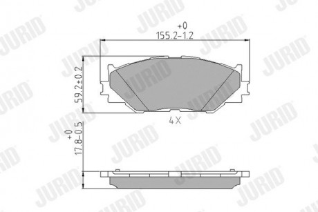 LEXUS Колодки тормозные передние IS 250 05- Jurid 572620J