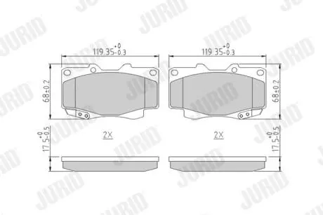 Гальмівні колодки пер. Hilux 04- (Sumitomo) Jurid 572625J