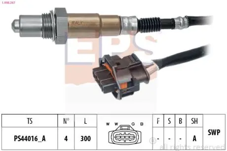 Лямбда-зонд OPEL Astra 1.4 09-, Insignia 1.8 Eps 1.998.267