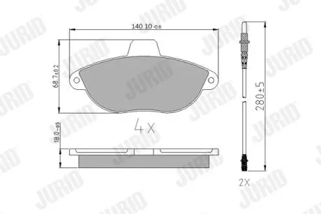 Фото 1 - колодки тормозные передние JUMPY 96- Jurid 571843J Колодки тормозные передние JUMPY 96- Jurid 571843J (фото 1)