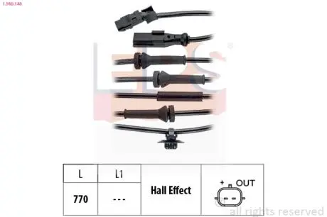 RENAULT Датчик ABS передн.Kangoo 08- Eps 1.960.148