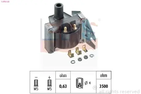 VW Катушка зажигания 86- 251905115D Eps 1.970.125 (фото 1)
