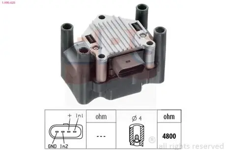 VW Катушка зажигания Golf IV,V,VI,Passat,Octavia Eps 1.990.420