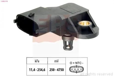 Датчик давления наддува (CR) IVECO 2,8 99- Eps 1.993.110 (фото 1)