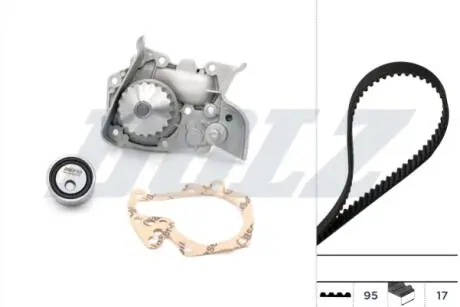 RENAULT К-т ГРМ (помпа + ремень + ролик) Logan,Kangoo,Megane 1.4,1.6 96- DOLZ KD017