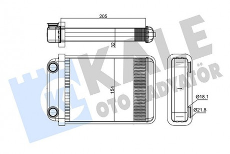 Радиатор отопителя Opel Astra J, Astra J Gtc, Astra K, Cascada KALE OTO KALE OTO RADYATOR 346390