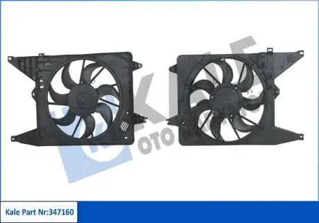 Вентилятор охолодження радіатора з кожухом Dacia Sandero Fan & Motor & Shroud KALE OTO RADYATOR 347160