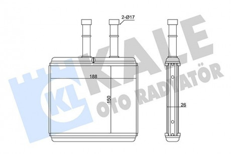 Радиатор отопителя Chevrolet Aveo, Kalos, Lanos, Daewoo Kalos KALE OTO KALE OTO RADYATOR 346325