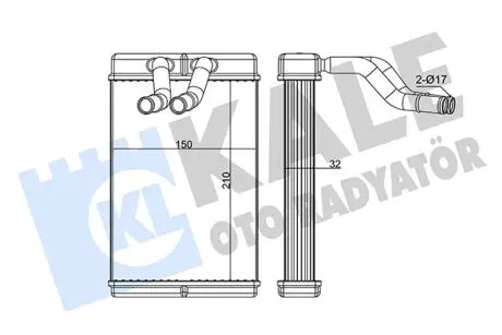 Радіатор обігрівача Hyundai H-1, H-1, Starex Heater KALE OTO RADYATOR 346550