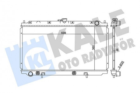 KALE NISSAN Радиатор охлаждения Primera 1.6/2.0 96- KALE OTO RADYATOR 363000