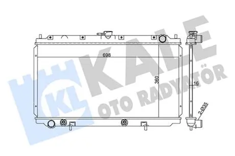 KALE NISSAN Радиатор охлаждения Primera 1.6/2.0 96- KALE OTO RADYATOR 363000