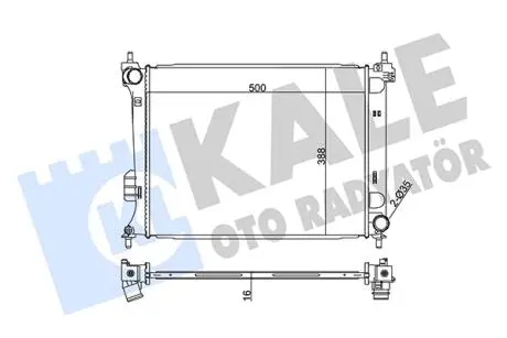 KALE HYUNDAI Радиатор охлаждения i20 1.2/1.6 08- KALE OTO RADYATOR 358600