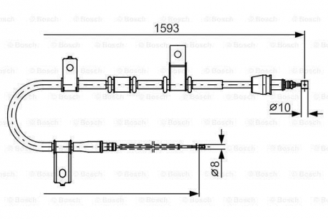 Трос остановочных тормозов BOSCH 1987482224 (фото 1)