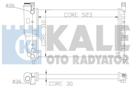 KALE FIAT Радиатор охлаждения Fiorino 1.4/1.6 94- KALE OTO RADYATOR 342265