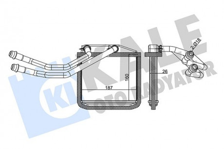 Радиатор отопителя Fiat Egea, Doblo, Pratico, Linea, Grande Punto KALE OTO RADYATOR 350515