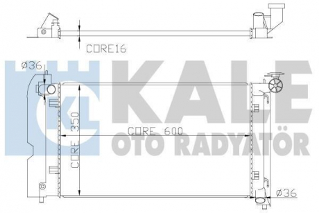 KALE TOYOTA Радиатор охлаждения с АКПП Avensis,Corolla 1.4/1.8 01- KALE OTO RADYATOR 366800