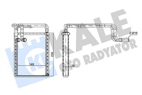 Радиатор отопителя Hyundai Sonata V KALE OTO RADYATOR 347410