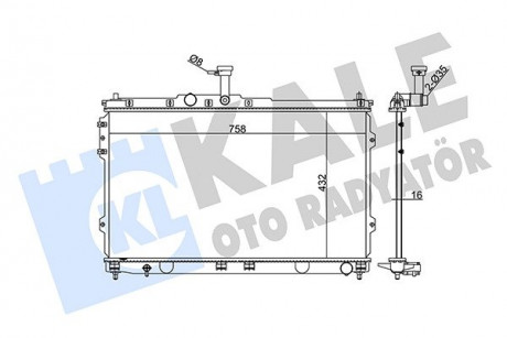 Радиатор охлаждения Hyundai H1 KALE OTO RADYATOR 348345