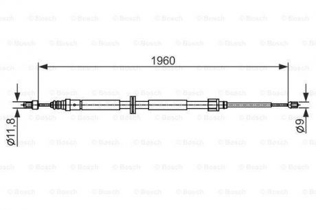 Трос ручного тормоза RENAULT Grand Sceniс III (лев./прав.) BOSCH 1987482432