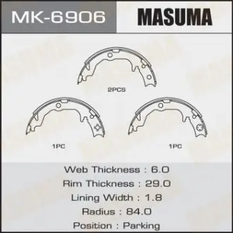 Колодка гальмівна барабанна Masuma MK6906