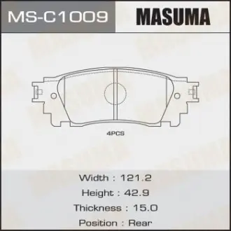 Колодка тормозная Masuma MSC1009