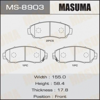 Колодка тормозная Masuma MS8903