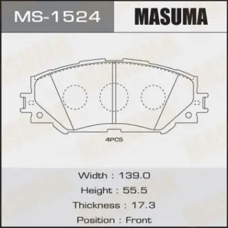 Колодка тормозная Masuma MS1524