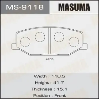 Колодка гальмівна Masuma MS9118