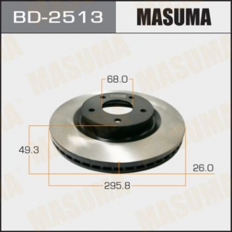 Диск тормозной (Кратно 2 шт) Masuma BD2513 (фото 1)