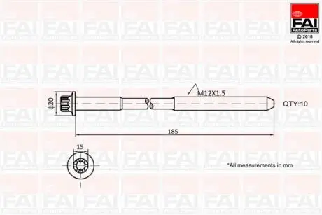 HYUNDAI К-т болтов ГБЦ i30,Santa Fe I,II,Tucson,Kia Carens II,III,Ceed,Magentis,Sportage,Opel Antara,Chevrolet Captiva,Cruze 2.0CRDi 04- FAI B2129
