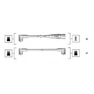 Комплект высоковольтных проводов QUATTRO 2.2(MC/KW) 85-90 5 CIL. PASSAT 2,5 89- [941055110535] MAGNETI MARELLI MSK535