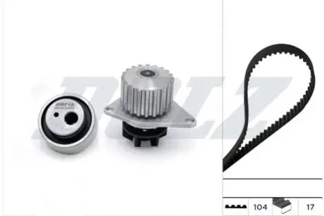 CITROEN К-т ГРМ (помпа + ремень + ролик) AX/BX/Saxo/Berlingo 1,0-1,4 PEUGEOT 205 II (20A/C) 1.1 89-98 DOLZ KD006
