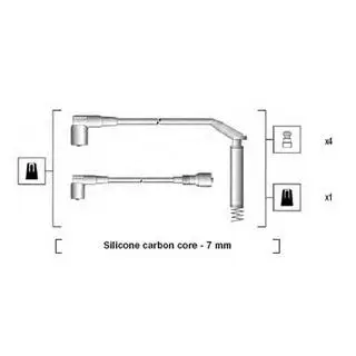 Комплект высоковольтных проводов OPEL ASTRA 1,4 91- CORSA 1,2/1,4 IE 92- [941125150669] MAGNETI MARELLI MSK669