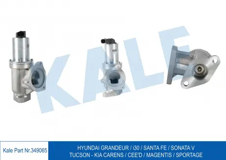 KALE HYUNDAI Клапан EGR Grandeur,Santa Fe II,Tucson,i30,Kia Carens III,Ceed,Sportage 2.0CRDI 04- KALE OTO RADYATOR 349065 (фото 1)