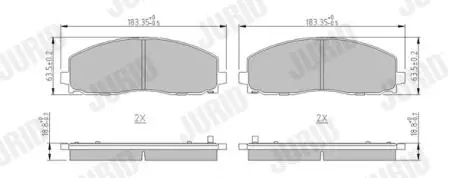 FIAT Тормозные колодки передн.Freemont,Chrysler Grand Voyager V,Lancia 2.0/3.6 11- Jurid 573411J