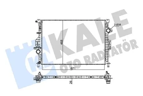 Радіатор охолодження двигуна (паяний) Ford Focus III (11-), Kuga (08-), Mondeo IV (07-)/Volvo S60 (10-), S80 (07-) KALE OTO RADYATOR 346120