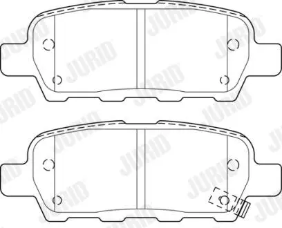 NISSAN Тормозные колодки задние Qashqai, Teana, Tiida, Murano X-TRAIL 06/01- Jurid 573754J (фото 1)