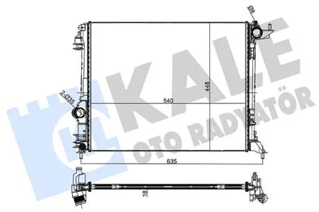 Радиатор охлаждения двигателя (паяный) Renault Megane IV (16-), Scenic (17-), Ta KALE OTO RADYATOR 333800