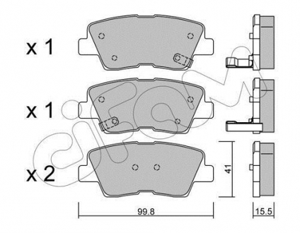 Комплект тормозных колодок CIFAM 822-886-0 (фото 1)